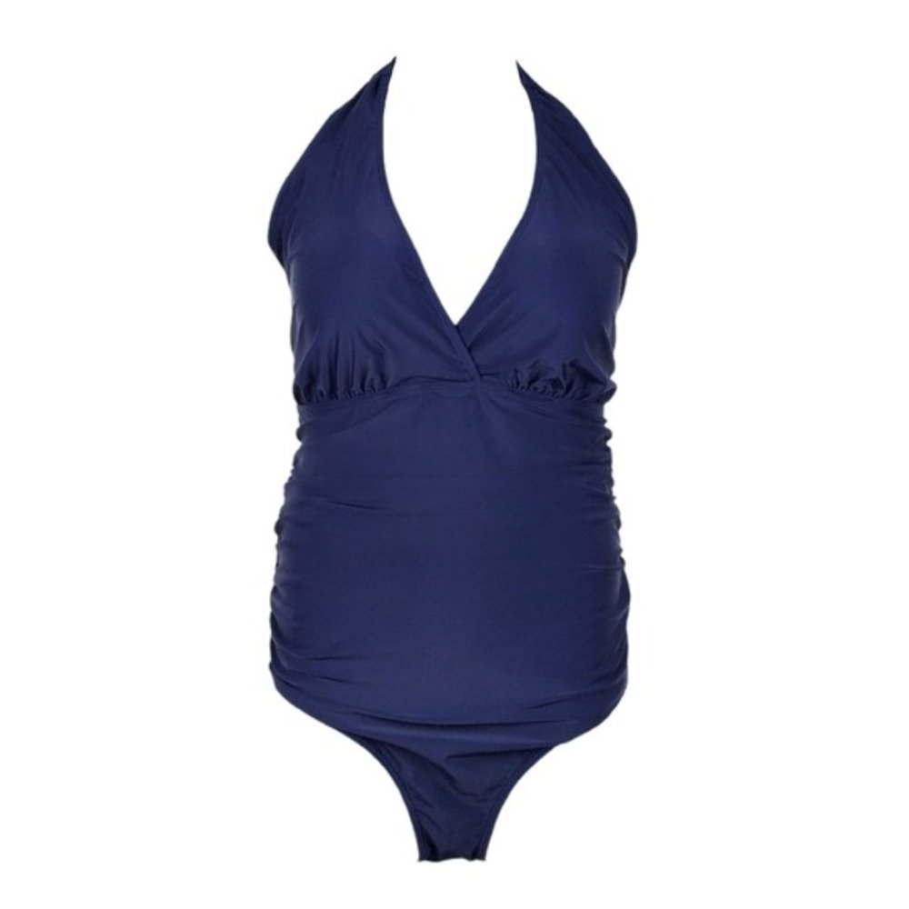 Daci Blue Halter One Piece Swimsuit Size XXL NWT